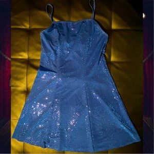 Royal blue sequin dance dress